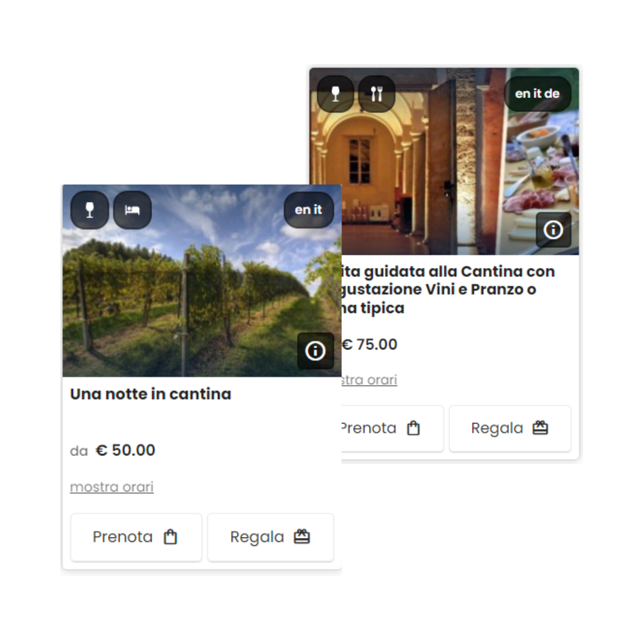 Immagine card visite cantina
